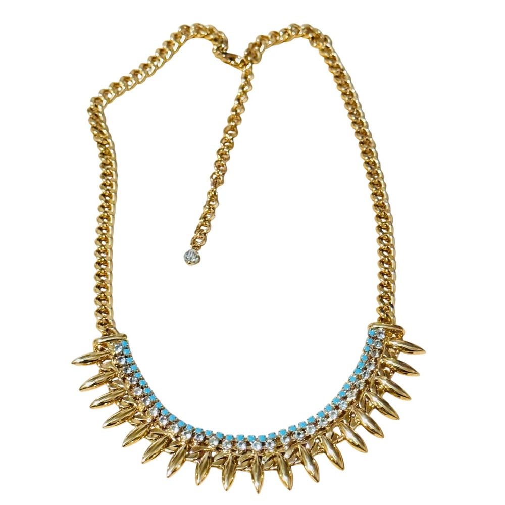 Sorrelli Gold Necklace with Turquoise Crystal Accents